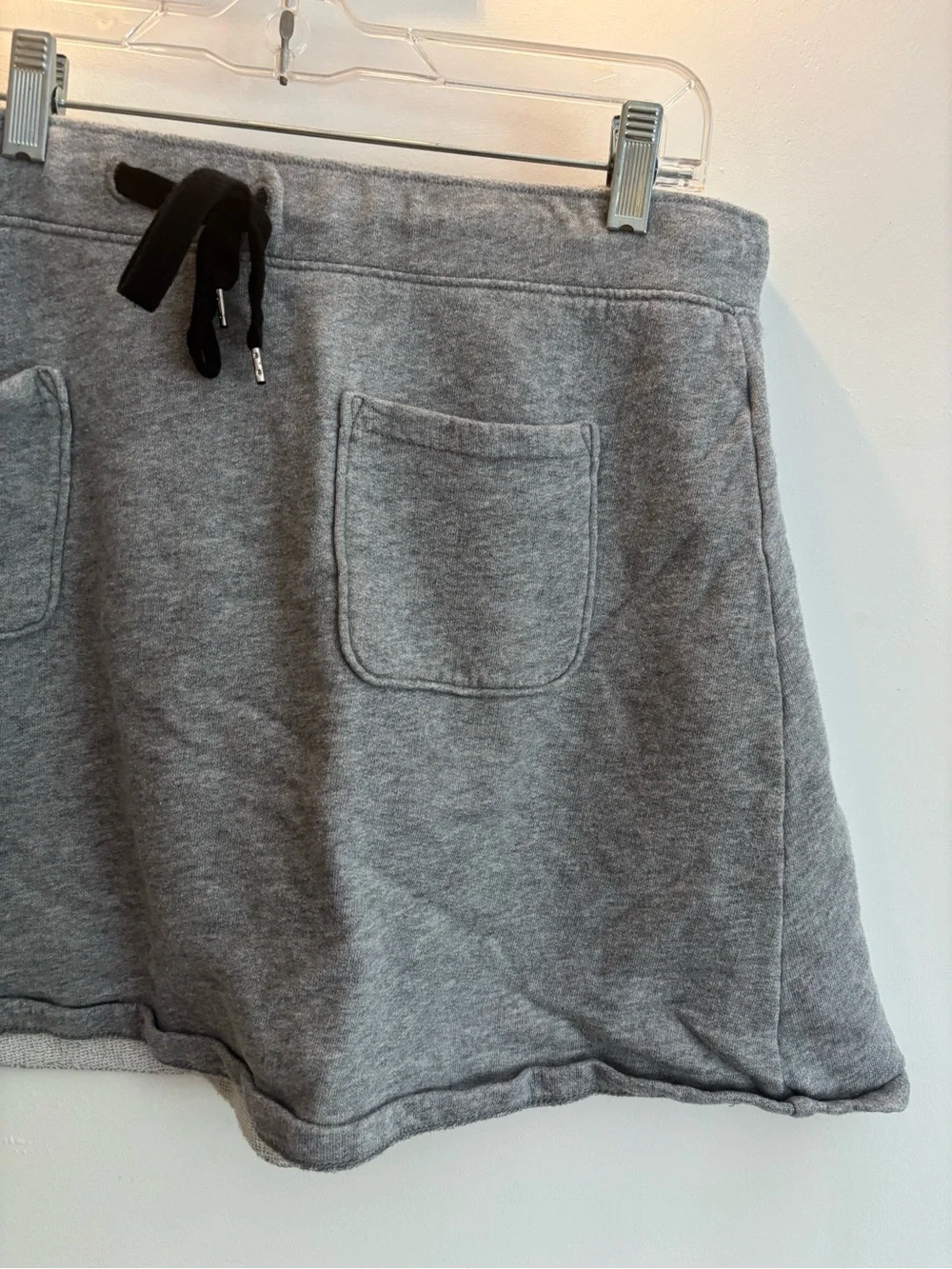 J. Crew Gray Mini Skirt with Front Pockets and Drawstring